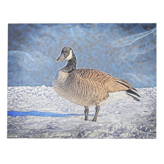 雪の中のカナダのガチョウ ノートパッド (正面)