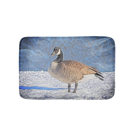 雪の中のカナダのガチョウ バスマット (正面)