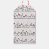 雪の中のカラリングブッククリスマスビレッジ ギフトタグ (正面)