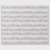 雪の中のカラリングブッククリスマスビレッジ ラッピングペーパー (フラット)