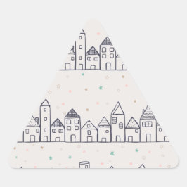 雪の中のカラリングブッククリスマスビレッジ 三角形シール