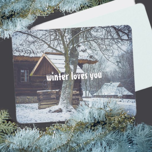 雪の中のカントリーコテージ シーズンカード