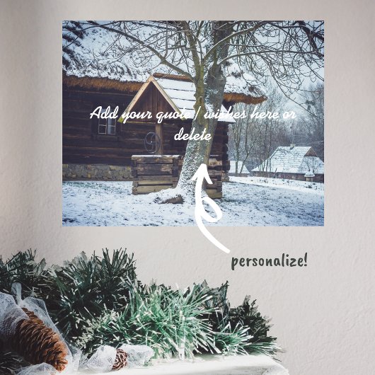 雪の中のカントリーコテージ ポスター