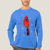 雪の中のカーディナルバード トライブレンドＴシャツ (正面)