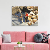 雪の中のカーディナル キャンバスプリント (インサイチュ (リビング))