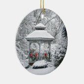 雪の中のガゼボ セラミックオーナメント (右)