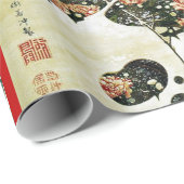 雪の中のキジ、松の木、バラ、日本のフローラ ラッピングペーパー (ロールコーナー)
