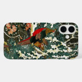 雪の中のキジ、松の木、バラ、日本のフローラ Case-Mate iPhoneケース (裏面 (横))