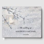 雪の中のキャンドルライトラきらめくンタ結婚 ゲストブック (正面)