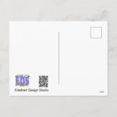 雪の中のキュートなコマドリのアップ DIY ポストカード (裏面)