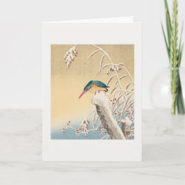 雪の中のキングフィッシャー カード