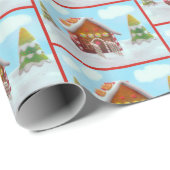 雪の中のギンガーブレッドの家 ラッピングペーパー (ロールコーナー)