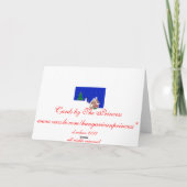 雪の中のギンガーブレッドハウスと犬 シーズンカード (裏面)