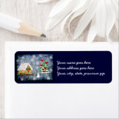 雪の中のギンガーブレッドハウス ラベル (インサイチュ)