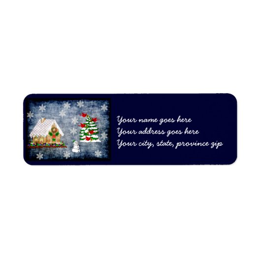 雪の中のギンガーブレッドハウス ラベル (正面)