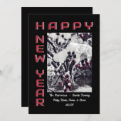 雪の中のクラッパーハッピーニューイヤーのホリデーカード シーズンカード (正面/裏面)