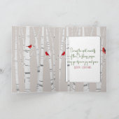 雪の中のクリスマスのウサギ カード (内部)