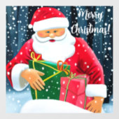 雪の中のクリスマスのサンタクロース ウィンドウサイン (シート)