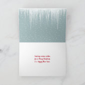 雪の中のクリスマスのホッキョクグマ家族 カード (内部)