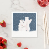 雪の中のクリスマスのホッキョクグマ スタンダードカクテルナプキン (インサイチュ)