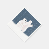 雪の中のクリスマスのホッキョクグマ スタンダードカクテルナプキン (角)