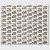 雪の中のクリスマスの牛と子牛 ラッピングペーパー (フラット)