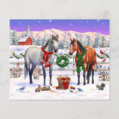 雪の中のクリスマスの馬 (裏面)