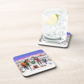 雪の中のクリスマスの馬 コースター (右側)