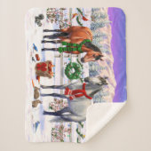 雪の中のクリスマスの馬 シェルパブランケット (正面)