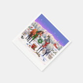 雪の中のクリスマスの馬 スタンダードカクテルナプキン (角)