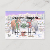 雪の中のクリスマスの馬 名刺 (裏面)