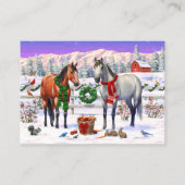 雪の中のクリスマスの馬 名刺 (正面)