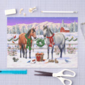 雪の中のクリスマスの馬 薄葉紙 (クラフト)