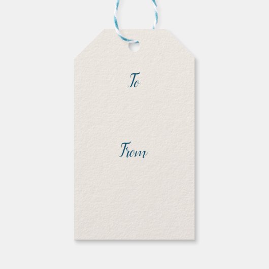 雪の中のクリスマスカラフルの木 ギフトタグ (裏面)