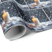 雪の中のクリスマスキャンドル ラッピングペーパー (ロールコーナー)