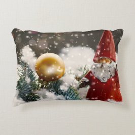 雪の中のクリスマスサンタ アクセントクッション