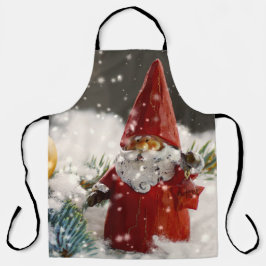 雪の中のクリスマスサンタ エプロン