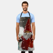 雪の中のクリスマスサンタ エプロン (着用した状態)