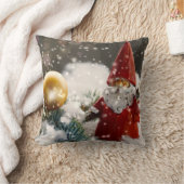 雪の中のクリスマスサンタ クッション (ブランケット)