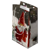 雪の中のクリスマスサンタ スモールペーパーバッグ (正面アングル)