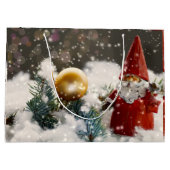 雪の中のクリスマスサンタ ラージペーパーバッグ (裏面)