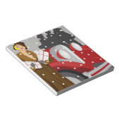 雪の中のクリスマスショッピング ノートパッド (アングル)