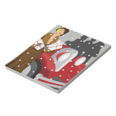 雪の中のクリスマスショッピング ノートパッド (回転)