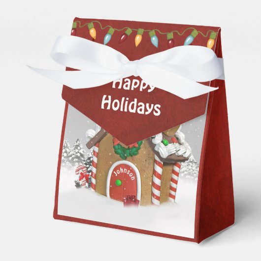 雪の中のクリスマスジンジャーブレッドハウス フェイバーボックス (正面サイド)