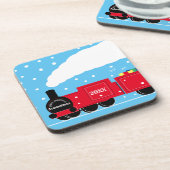 雪の中のクリスマススチームトレイン コースター (左側)