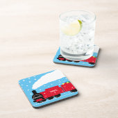 雪の中のクリスマススチームトレイン コースター (右側)