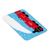 雪の中のクリスマススチームトレイン マグネット (右側)