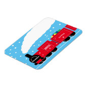 雪の中のクリスマススチームトレイン マグネット (左側)