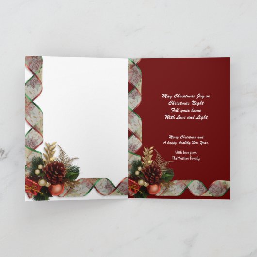 雪の中のクリスマスツリー美しい シーズンカード (内部)