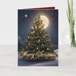 雪の中のクリスマスツリー美しい シーズンカード